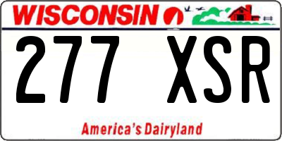 WI license plate 277XSR