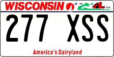 WI license plate 277XSS