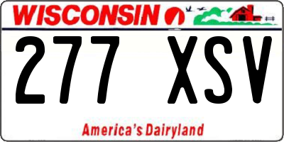 WI license plate 277XSV