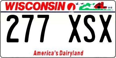 WI license plate 277XSX