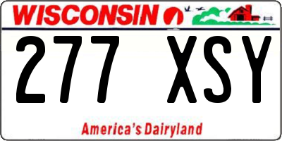 WI license plate 277XSY