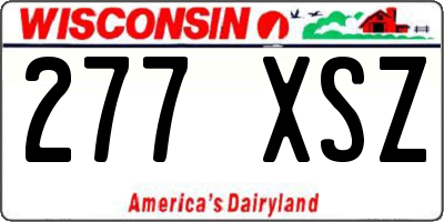 WI license plate 277XSZ
