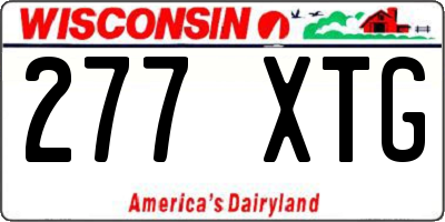 WI license plate 277XTG