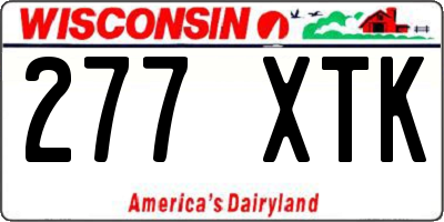 WI license plate 277XTK
