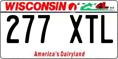 WI license plate 277XTL
