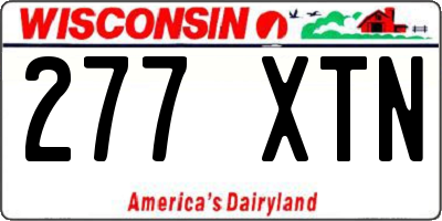 WI license plate 277XTN