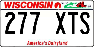WI license plate 277XTS