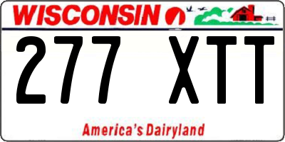 WI license plate 277XTT