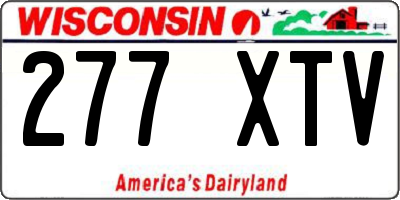 WI license plate 277XTV