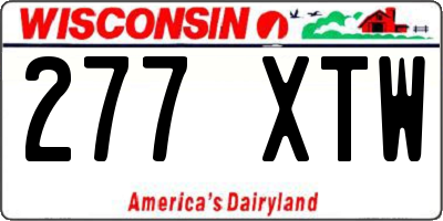 WI license plate 277XTW