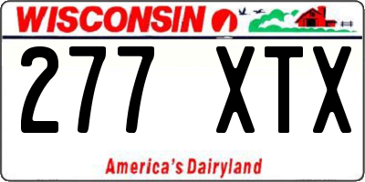 WI license plate 277XTX