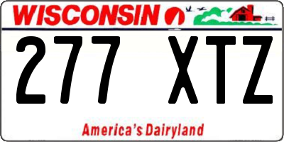 WI license plate 277XTZ