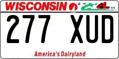 WI license plate 277XUD