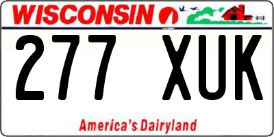 WI license plate 277XUK