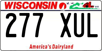 WI license plate 277XUL