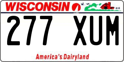 WI license plate 277XUM