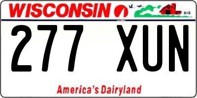 WI license plate 277XUN