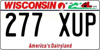 WI license plate 277XUP