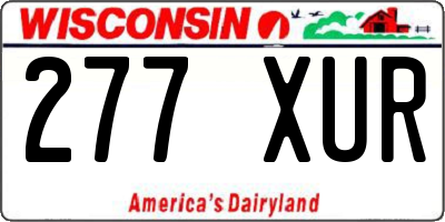 WI license plate 277XUR