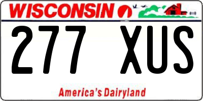 WI license plate 277XUS