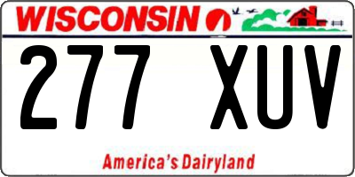 WI license plate 277XUV