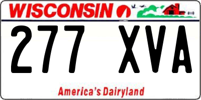 WI license plate 277XVA