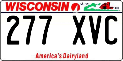 WI license plate 277XVC