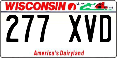 WI license plate 277XVD