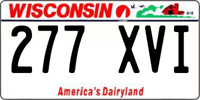 WI license plate 277XVI