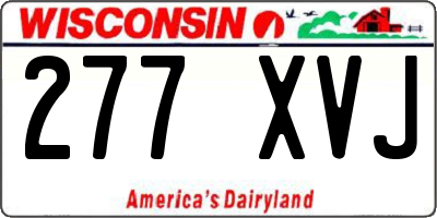 WI license plate 277XVJ