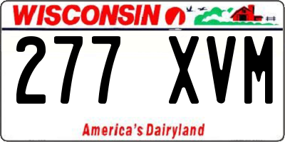 WI license plate 277XVM