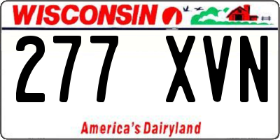 WI license plate 277XVN