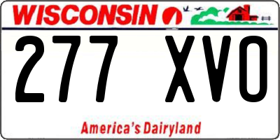 WI license plate 277XVO