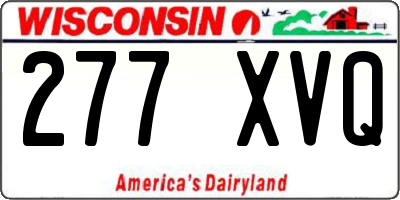 WI license plate 277XVQ