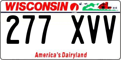 WI license plate 277XVV