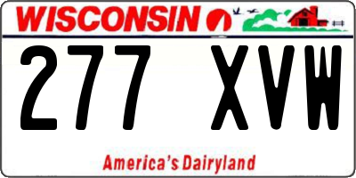 WI license plate 277XVW