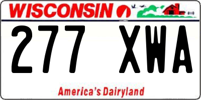 WI license plate 277XWA