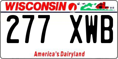 WI license plate 277XWB