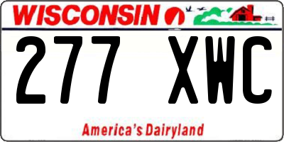 WI license plate 277XWC