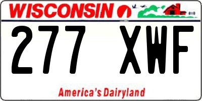 WI license plate 277XWF