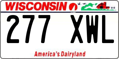 WI license plate 277XWL