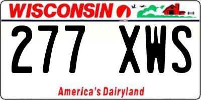 WI license plate 277XWS