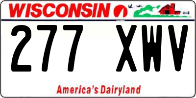 WI license plate 277XWV