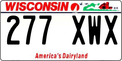 WI license plate 277XWX