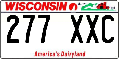 WI license plate 277XXC