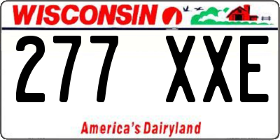 WI license plate 277XXE