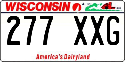 WI license plate 277XXG