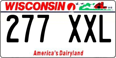 WI license plate 277XXL