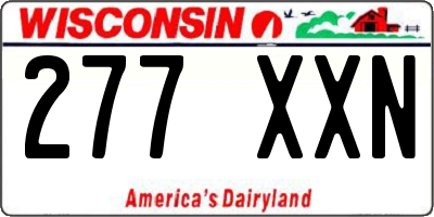 WI license plate 277XXN