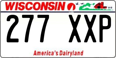 WI license plate 277XXP